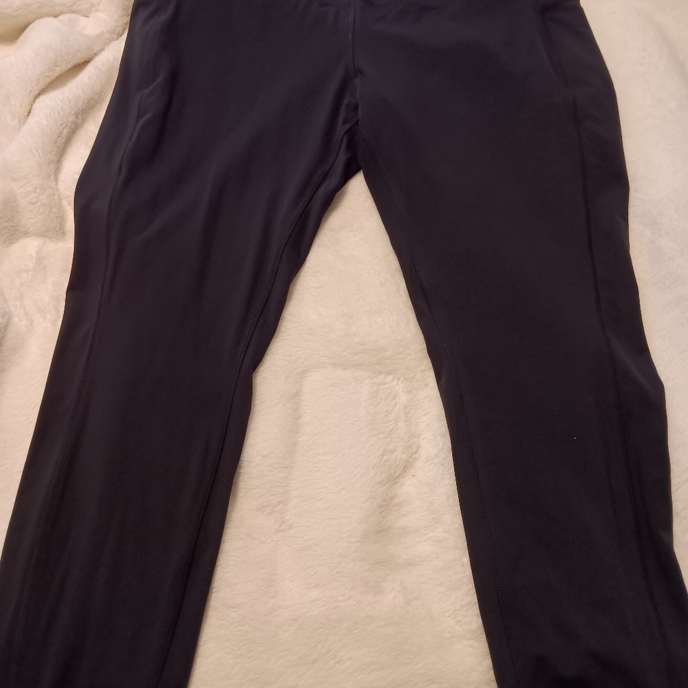 2X black mondetta performance+luxury  pants, narrow side pockets,  skinny  legs